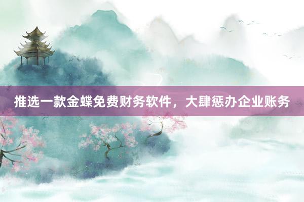 推选一款金蝶免费财务软件，大肆惩办企业账务